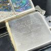 Bật Lửa Zippo Used Khảm Cừ 2 Mặt Mạ Bạc Rất Hiếm Đời VII La Mã Năm 1991 ZQHU9