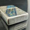 Bật Lửa Zippo Used Khảm Cừ 2 Mặt Mạ Bạc Rất Hiếm Đời VII La Mã Năm 1991 ZQHU9
