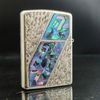Bật Lửa Zippo Used Khảm Cừ 2 Mặt Mạ Bạc Rất Hiếm Đời VII La Mã Năm 1991 ZQHU9