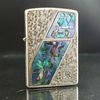 Bật Lửa Zippo Used Khảm Cừ 2 Mặt Mạ Bạc Rất Hiếm Đời VII La Mã Năm 1991 ZQHU9
