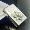 Bật Lửa Zippo Ngôi Sao Đính Đá Thạch Anh Xanh Ngọc May Mắn đời XII La Mã năm 1996 ZL299
