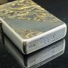 Bật Lửa Zippo Bạc Khối Sterling Hoa Văn Khắc Thủ Công Demi vàng ZB59