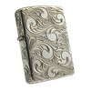 BẬT LỬA ZIPPO BẠC ĐÚC NGUYÊN KHỐI STERLING SỦI TAY HOA VĂN THỦ CÔNG NĂM 1992 ZBU67