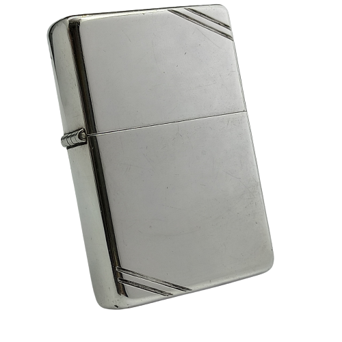 BẬT LỬA ZIPPO BẠC ĐÚC NGUYÊN KHỐI STERLING BẢN VINTAGE CHẶT GÓC NĂM 1995 ZBU62