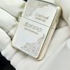 BẬT LỬA ZIPPO BẠC ĐÚC NGUYÊN KHỐI STERLING HOA VĂN NỔI BẢN LIMITED HIẾM GẶP NĂM 1994 ZBU68