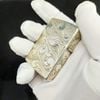 BẬT LỬA ZIPPO BẠC ĐÚC NGUYÊN KHỐI STERLING SỦI TAY HOA VĂN THỦ CÔNG NĂM 1992 ZBU67