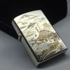 BẬT LỬA BẠC ĐÚC NGUYÊN KHỐI STERLING 950 KHẢM TAM KHÍ NÚI PHÚ SĨ ĐỒNG QUÊ CỰC HIẾM SX THẬP NIÊN 1950S ZBU73
