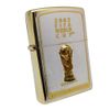 Bật Lửa Zippo Wold Cup Bản Limited Mạ Bạc Đắp Nổi Vàng 2 Mặt Năm 2001 ZN135