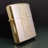 BẬT LỬA ZIPPO MẠ BẠC DEMI VÀNG HOA VĂN HAI MẶT ĐỜI VIII LA MÃ NĂM 1992 ZL315