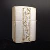 BẬT LỬA ZIPPO MẠ BẠC DEMI VÀNG HOA VĂN HAI MẶT ĐỜI VIII LA MÃ NĂM 1992 ZL315