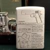 BẬT LỬA ZIPPO MẠ BẠC LUPIN ĐẾ SÚNG CỰC ĐỘC ĐẸP ĐỜI XVI LA MÃ NĂM 2000 ZL319
