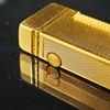 Bật Lửa Dunhill Bọc Vàng Vân Kim Cương Đầu Trơn Bóng Bản Lề Tròn DH100