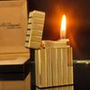 Bật Lửa Dupont Bọc Vàng Vân Sọc Trám 1 Lỗ Phom Thấp DP103