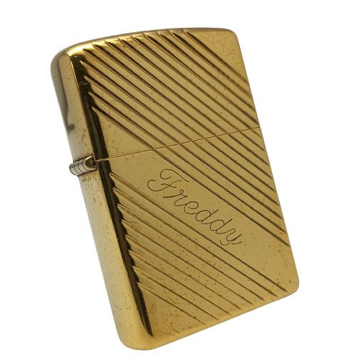 Bật Lửa Zippo Đồng Khối Mạ Vàng Vân Chéo Năm 1995 đời XI La Mã Gold Plated  ZL378