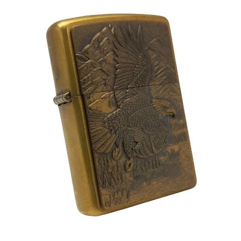 Bật Lửa Zippo Đồng Khối Emblem Đại Bàng Năm 1997 Đời XIII La Mã  ZL334