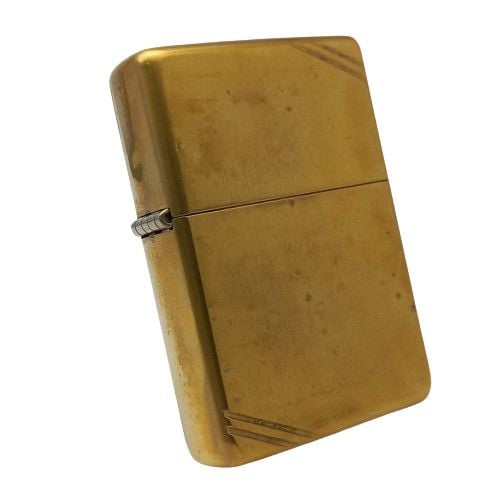 Bật Lửa Zippo Đồng Khối Vintage Chặt Góc Trơn Bóng Năm 1996 Đời X La Mã  ZL344