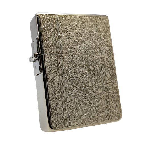 BẬT LỬA ZIPPO REPLICA 1935 MẠ BẠC HOA VĂN HAI MẶT NĂM 2018 Z287