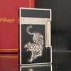 D165 - Bật Lửa Dupont Men Đen Viền Trắng Hổ Núi