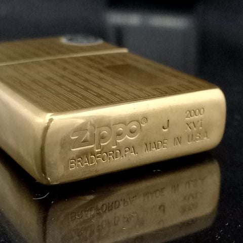 Bật Lửa Zippo Đồng Khối Sọc Dưa Năm 2000 Đời XVI La Mã  ZL360