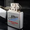 Bật Lửa Zippo Đồng Khối Mạ Chrome Bóng Chủ Đề Tầu Chiến Năm 1991 đời VII La Mã  ZL327