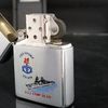 Bật Lửa Zippo Đồng Khối Mạ Chrome Phay Xước Chủ Đề Tầu Chiến Năm 1990 đời VI La Mã  ZL329