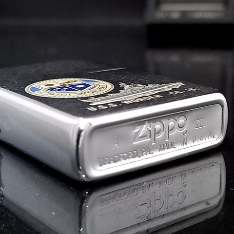 Bật Lửa Zippo Đồng Khối Mạ Chrome Phay Xước Chủ Đề Tầu Chiến Năm 1992 đời VIII La Mã  ZL330