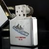 Bật Lửa Zippo Đồng Khối Mạ Chrome Phay Xước Chủ Đề Tầu Chiến Năm 1992 đời VIII La Mã  ZL331