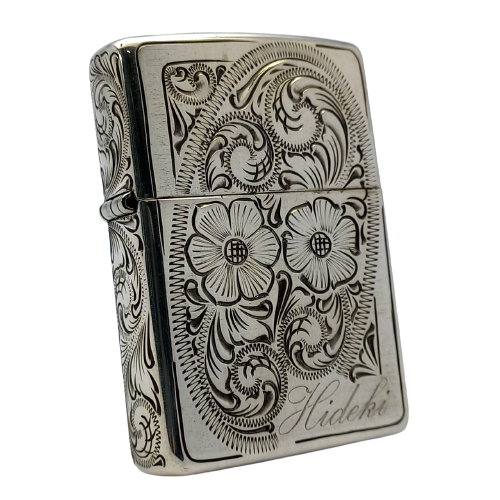 Bật Lửa Zippo Bạc Đúc Nguyên Khối Sủi Tay Hoa Văn Năm 2012 Used ZBU74