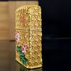 Bật Lửa Zippo Bọc Lưới Vàng Hoa Văn Bông Sen Bản Giới Hạn /9999 cây ZN140