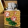 Bật Lửa Zippo Bọc Lưới Vàng Hoa Văn Bông Sen Bản Giới Hạn /9999 cây ZN140
