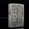 Bật Lửa Zippo Bạc Đúc Nguyên Khối Sủi Tay Hoa Văn Năm 2012 Used ZBU74