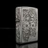 Bật Lửa Zippo Bạc Đúc Nguyên Khối Sủi Tay Hoa Văn Năm 2012 Used ZBU74