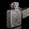 Bật Lửa Zippo Bạc Đúc Nguyên Khối Sủi Tay Hoa Văn Năm 2012 Used ZBU74