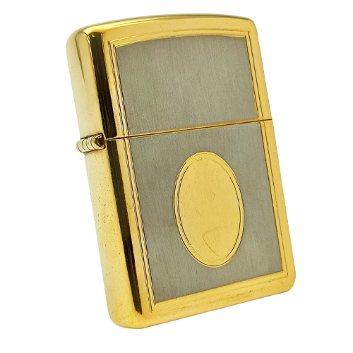 Bật Lửa Zippo Đồng Khối Mạ Vàng Năm 1996 đời XII La Mã Gold Plated  ZL375