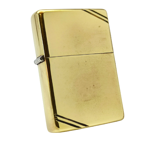 Bật Lửa Zippo Đồng Khối Vintage Chặt Góc Trơn Bóng Năm 1992 Đời VIII La Mã  ZL343