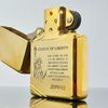 Bật Lửa Zippo Đồng Khối Vintage Chặt Góc Chủ Đề Nữ Thần Tự Do Năm 1987 Đời III La Mã  ZL341