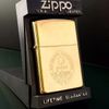 Bật Lửa Zippo Đồng Khối Mạ Vàng Chủ Đề Đảo Guam Năm 1990 đời VI La Mã Gold Plated  ZL376