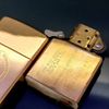 Bật Lửa Zippo Đồng Khối Mạ Vàng Chủ Đề Đảo Guam Năm 1990 đời VI La Mã Gold Plated  ZL376
