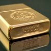 Bật Lửa Zippo Đồng Khối Mạ Vàng Chủ Đề Đảo Guam Năm 1990 đời VI La Mã Gold Plated  ZL376