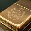 Bật Lửa Zippo Đồng Khối Mạ Vàng Chủ Đề Đảo Guam Năm 1990 đời VI La Mã Gold Plated  ZL376