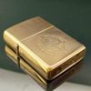 Bật Lửa Zippo Đồng Khối Mạ Vàng Chủ Đề Đảo Guam Năm 1990 đời VI La Mã Gold Plated  ZL376
