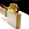 Bật Lửa Zippo Đồng Khối Emblem Bạch Kim Vân Chéo Năm 1997 Đời XIII La Mã  ZL364