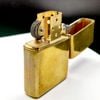 Bật Lửa Zippo Đồng Khối Emblem Bạch Kim Vân Chéo Năm 1997 Đời XIII La Mã  ZL364