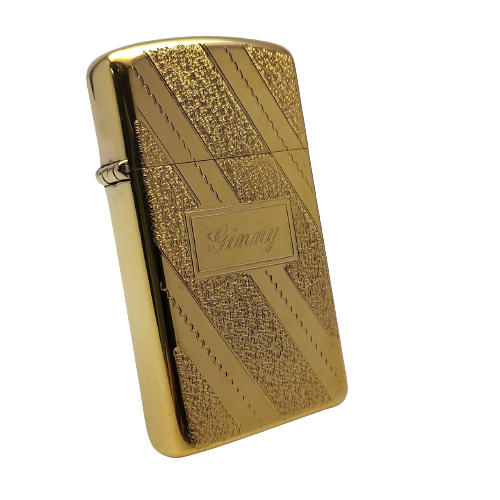 Bật Lửa Zippo Slim Mạ Vàng Gold Plated Đời 5 Vạch Sắc Năm 1977 Rất Hiếm ZQHU61