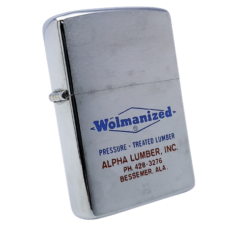 Bật Lửa Zippo Cổ Đồng Khối Mạ Chrome Xước Chủ Đề Khắc Ăn Mòn Phủ Sơn Năm 1974 Đời 6 Vạch Sắc ZC100