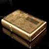 Bật Lửa Zippo Đồng Khối Mạ Vàng Gold Plated Hoa Văn Shimmer Cực Hiếm Đẹp Đời X La Mã Năm 1994 ZL382