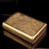 Bật Lửa Zippo Đồng Khối Mạ Vàng Gold Plated Hoa Văn Shimmer Cực Hiếm Đẹp Đời X La Mã Năm 1994 ZL382