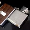 Bật Lửa Zippo Cổ Đồng Khối Mạ Chrome Bóng Ốp Gỗ Năm 1973 Đời 1 Vạch Thẳng ZC111