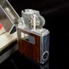 Bật Lửa Zippo Cổ Đồng Khối Mạ Chrome Bóng Ốp Gỗ Năm 1976 Đời 6 Vạch Sắc ZC110