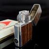 Bật Lửa Zippo Cổ Đồng Khối Mạ Chrome Bóng Ốp Gỗ Năm 1976 Đời 6 Vạch Sắc ZC110